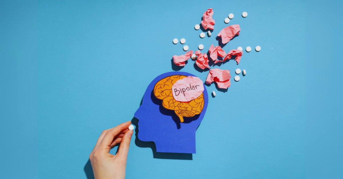 A visual representation of medication options for anxiety disorders with a brain and scattered pills.